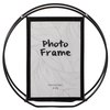Fabulaxe Modern Circle Shape Black Metal Decor Photo Frame for Tabletop Display, 5 x 7 QI004499.BK.M